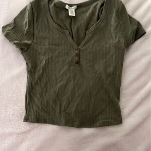 Green womens Largr cropped top